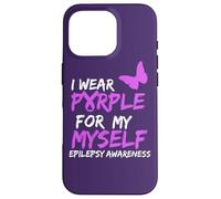 Epilepsy Awareness I Wear Purple for Myself Butterfly Ribbon Coque pour iPhone 16 Pro