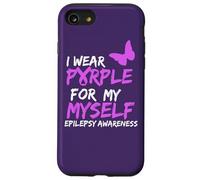 Epilepsy Awareness I Wear Purple for Myself Butterfly Ribbon Coque pour iPhone SE (2020) / 7/8