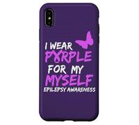 Epilepsy Awareness I Wear Purple for Myself Butterfly Ribbon Coque pour iPhone XS Max