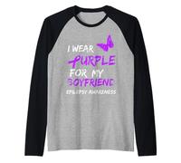Epilepsy I Wear Purple for My Boyfriend Ribbon Manche Raglan