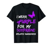 Epilepsy I Wear Purple for My Boyfriend Ribbon T-Shirt