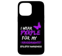 Epilepsy I Wear Purple for My Granddaughter Ribbon Coque pour iPhone 13 Pro Max