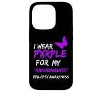 Epilepsy I Wear Purple for My Granddaughter Ribbon Coque pour iPhone 14 Pro