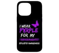 Epilepsy I Wear Purple for My Granddaughter Ribbon Coque pour iPhone 14 Pro Max