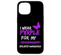 Epilepsy I Wear Purple for My Granddaughter Ribbon Coque pour iPhone 15