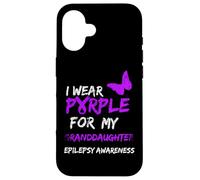 Epilepsy I Wear Purple for My Granddaughter Ribbon Coque pour iPhone 16