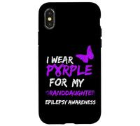 Epilepsy I Wear Purple for My Granddaughter Ribbon Coque pour iPhone X/XS