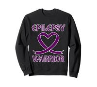 Epilepsy Warrior Purple Heart Ribbon Awareness Sweatshirt