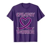 Epilepsy Warrior Purple Heart Ribbon Awareness T-Shirt