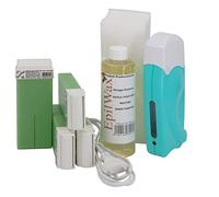 EpilWax - Kit Chauffe Cire Épilation Professionnelle avec 4 x Recharges Roll on Cire à l’Aloé Vera, 100 x Bandes d'Épilation et Huile après Épilation - Gamme Solo