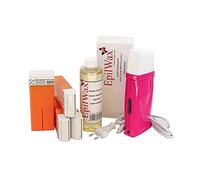 EpilWax - Kit Chauffe Cire Épilation Professionnelle avec 4 x Recharges Roll on Cire à l'Argan, 100 x Bandes d'Épilation et Huile après Épilation - Gamme Royal