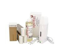 EpilWax - Kit Chauffe Cire Épilation Professionnelle avec 4 x Recharges Roll on Cire au Chocolat, 100 x Bandes d'Épilation et Huile après Épilation - Gamme Royal