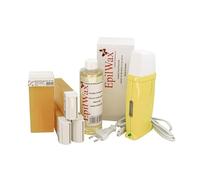 EpilWax - Kit Chauffe Cire Épilation Professionnelle avec 4 x Recharges Roll on Cire Miel, 100 x Bandes d'Épilation et Huile après Épilation - Gamme Royal