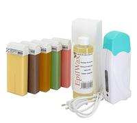 EpilWax - Kit Chauffe Cire Épilation Professionnelle avec 5 x Recharges Roll on Cire Chocolat/Vanille/Rose/Miel/Alèo Vera, 100 x Bandes d'Épilation et Huile après Épilation - Gamme Solo Multi