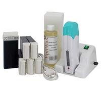 EpilWax - Kit Chauffe Cire Modulaire avec Support - Épilation Professionnelle avec 6 x Recharges Roll on Cire à l'Azulène, 100 x Bandes d'Épilation et Huile après Épilation - Gamme Modulaire
