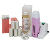 EpilWax - Kit Chauffe Cire Modulaire avec Support - Épilation Professionnelle avec 6 x Recharges Roll on Cire à la Rose, 100 x Bandes d'Épilation et Huile après Épilation - Gamme Modulaire