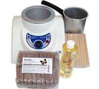 EPILWAX - Kit Epilation Complet à la Cire Chaude Pelable en Perles - Chocolat - 1kg - Cuve 800 ml - 1 Unité