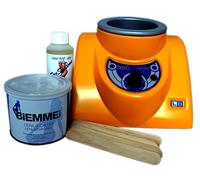 EpilWax - Kit epilation complet à la cire chaude pelable en Pot de 400 ml Sans Bandes - epilateur chauffe cire epilation professionnelle grande Cuve Jaune d’une capacité : 400 ml pour cire epilation professionnelle - livré avec 1 Huile après epilation, 1 Pot de 400 ml de cire Pelable Sans Bandes, 10 Spatule pour corps