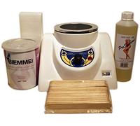 EpilWax - Kit epilation complet à la cire chaude petable liposoluble à l’Azulène - grande Cuve pour pot 800 ml - livré avec 100 bandes epilation, 1 Huile après epilation, 1 pot cire Azulène