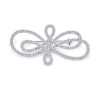 Épingle À Broche À L'Infini Pour Femmes Plaquée Argent, Avec Un Grand Tourbillon De Zirconium Pavé, De Style Art Déco Et De Mode Vintage.