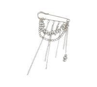 Épingle à chaîne tendance polyvalente comme broche ou décoration pour un style individuel, taille unique, comme décrit