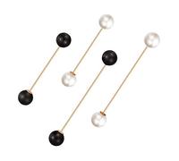 Épingle à Châle de Pull,4 Pack Femmes Pinces pour Chandail Double Faux Perle Épingle à Nourrice Blanc Noir Broche Clips pour Femmes Filles Vêtements Décoration