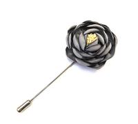 Epingle à chapeau et étoles - broche fibule fleur gris - RC005106