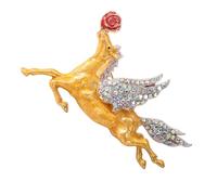 Épingle à cheval du zodiaque symbolique en métal robuste accessoire pour toute l'année, style festif, accessoire tendance, One Size, Comme décrit
