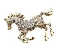 Épingle à cheval émaillée en cristal scintillant - Accessoire léger pour un usage quotidien - Bijou élégant pour cheval, taille unique, Comme décrit