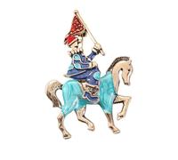 Épingle à cheval tridimensionnelle élégante pour costumes et châles Mode Chevalier Chevalier Broche Broche pour Femmes Élégant Vêtements Manteau Accessoires, One Size, Comme décrit