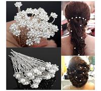 Épingle À Cheveux 20pcs Toiles de coiffure chauds Outils de coiffure de mariage Crystal Pearl Flower Bridal Epoupes De Cheveux De demoiselle De demoiselle d'honneur Accessoires for femmes Épingle À Ch