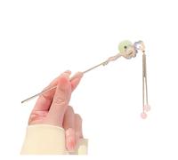 Épingle À Cheveux À Pompon Bâtonnet à cheveux en émail imitation jade, orné de nuages porte-bonheur et d'un pompon. Bijou for femme(Color 2)