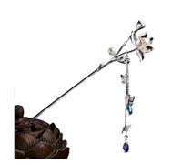 Épingle À Cheveux À Pompon Épingle à cheveux vintage chinoise pompon de lotus, ornement Hanfu, coiffe style palais, épingle ancienne en forme fleur et perle(Color-01)