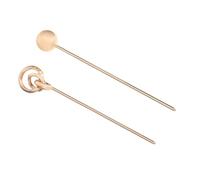 Épingle à Cheveux Baguette Chinoise 2 Pcs en Alliage D'aluminium | Finition Or, Surface Lisse, Style Vintage Simple Élégant, pour Chignon Soirée et Sortie