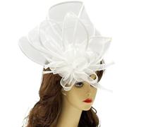 Épingle à cheveux bibi avec filet de fleurs surdimensionné, blanc | Épingle à cheveux bibi avec filet de fleurs surdimensionné, bandeau, pour fête rétro, fête costumée