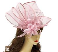 Épingle à cheveux bibi avec filet de fleurs surdimensionné, gris rose pâle | Épingle à cheveux bibi avec filet de fleurs surdimensionné, bandeau, pour fête rétro, fête costumée