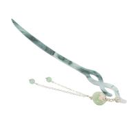 Épingle à Cheveux Chinoise à Pompon Vert, Style Chinois | Accessoire Coiffure pour Femmes, Usage Quotidien ou Occasions Spéciales, Plastique, Maintien Sûr, Charme Classique