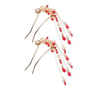 Épingle à Cheveux Chinoise Motif Poisson, Plastique, Style Vintage | Accessoire avec Pompon, pour Mariage et Grandes Occasions, Pensée pour Femme et Mariée