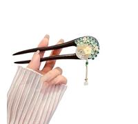 Épingle à cheveux chinoise, nouvelle épingle à cheveux à franges de paon chinois à double insertion, épingle à cheveux en bois de santal de style ancien for femme, épingle à cheveux en forme de U