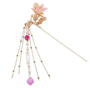 Épingle à Cheveux Classique Rétro Chinoise, Alliage, Pompon | Tassel Rose, Finition Résistante à Corrosion, pour Hanfu, Chignon, Cérémonie Nuptiale et Scène