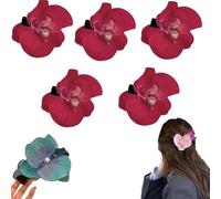 Épingle à cheveux coréenne douce Phalaenopsis Fleur 2024 Nouveau Tissu Mode Femme Bohême Floral Cheveux De Pearl T5l2 Clip Coiffe