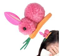 Épingle à cheveux de lapin, pince à cheveux de lapin mignon, Épingle à cheveux de carotte de lapin en peluche, Pince à cheveux élastique en forme de lapin en peluche, accessoires pour cheveux de lapin