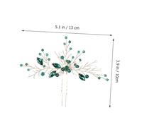 Épingle à Cheveux de Mariage U en Cristal Vert, Flexible, pour Mariée | Style Élégant, pour Fiançailles et Noces, Finition Rhinestone, Forme U, Touche Verte pour Coiffure
