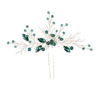 Épingle à Cheveux de Mariée Bijou Chic U, en Cristal Vert | Insertion Facile, Style Délicat et Exquis, pour Voile Nuptial, Chignon et Séance Photo