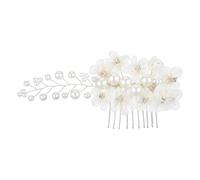 Épingle à Cheveux de Mariée Ornement Brillant, Fleur Élégante, Blanc | Alliage Léger, Pince Alligator au Dos, Maintien Sûr, pour Tresses Demi-attachées et Séance Photo Couleur Aléatoire