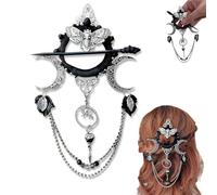 Épingle à cheveux de sorcière faite à la main - Accessoire de mode sombre - Épingles à cheveux païennes fantastiques pour Halloween - Look sorcière - Accessoires pour cheveux longs (1 pièce)