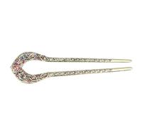 Épingle à Cheveux de U Double Pointe Cristal Alliage pour Chignon | Accessoire de Coiffure pour Femmes et Filles, Style Élégant, pour Mariage et Réunions D’église