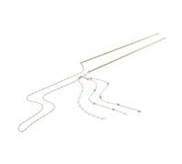 Épingle à Cheveux Double Chaîne Style Chinois Dorée | Abs et Alliage de Zinc, Style Classique, pour Femmes et Filles, Résistante aux Fissures la Casse