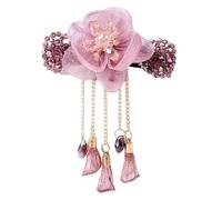 Épingle à cheveux élégante avec fleur de style traditionnel chinois - Belle pince à cheveux pour médias ou cheveux longs