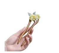 Épingle à cheveux en bois de santal forme U, accessoire for, nouvelle épingle Hanfu chinoise avec enroulés et style rétro simple Pour Femmes Filles(Color 01)